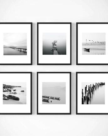 Czarno białe fotografie nadmorski krajobraz plakaty