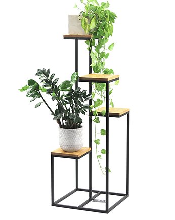 Kwietnik Metalowy Stojak na kwiaty TAVOLO 112cm czarny LOFT