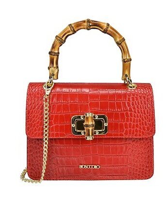 Torebka skórzana - Kuferek z bambusem (6018), BOSCCOLO