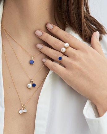 Wisiorek/DROPS/złocony/lapis lazuli, Daria Siwiak Jewellery