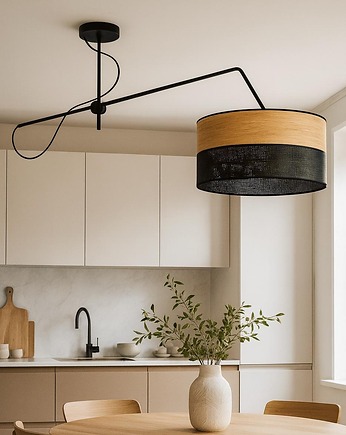 Czarna lampa sufitowa na regulowanym ramieniu nad stół RIO DUAL