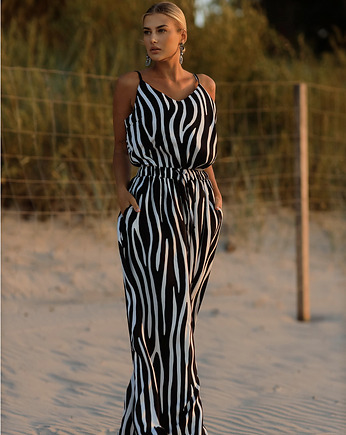 CS - Komplet spodnie top zebra czarno-biała