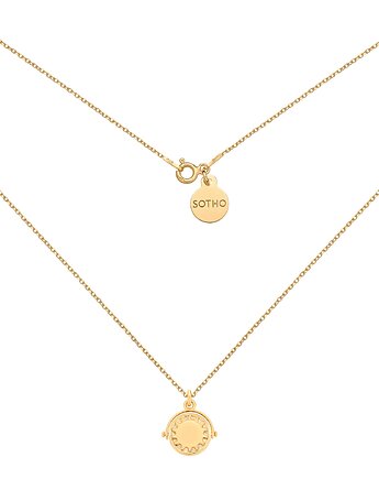 Złoty obrotowy dwustronny naszyjnik z księżycem i słońcem, SOTHO