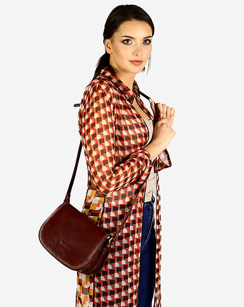 Włoska listonoszka damska skóra naturalna MARCO MAZZINI - Cremona brąz, Marco Mazzini