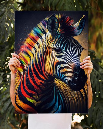 Plakat Kolorowa Zebra