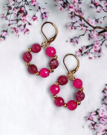 Kolekcja WIANKI : urocze kolczyki : fuchsia