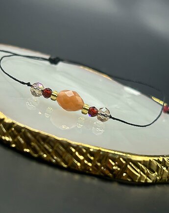 Energetyczna bransoletka Kamień Słoneczny i Granat, Blask Natury