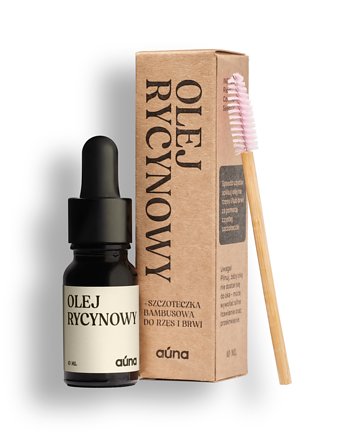 Auna Pure Olej Rycynowy 10 ml ze Szczoteczką Odżywka do Brwi i Rzęs