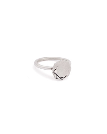LABEL/ satin SILVER RING