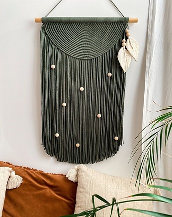 Makrama z drewnianymi koralikami/boho