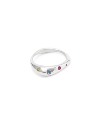SMOOTH gemstones / silver ring