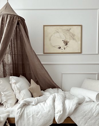 Baldachim Lniany Premium Kokosowy brąz
