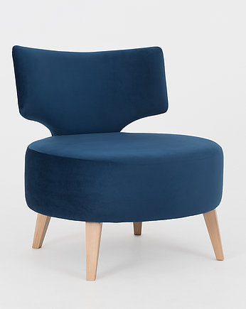 Obszerny designerski fotel Flippin okrągłe siedzisko - tkanina do wyboru.