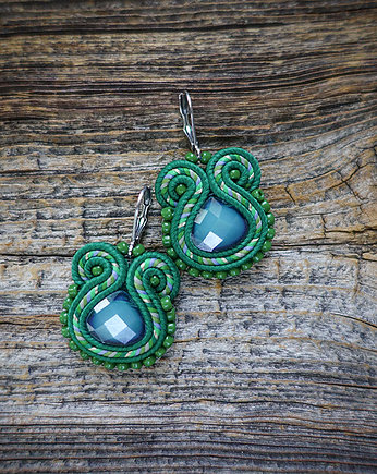 Zielone kolczyki soutache