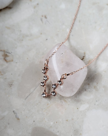 Gwiazdozbiór Wodnik -naszyjnik różowe złoto + Swarovski, ISSI Jewelry