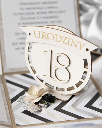 18 urodziny, exploding box, kartka 3d osiemnastka