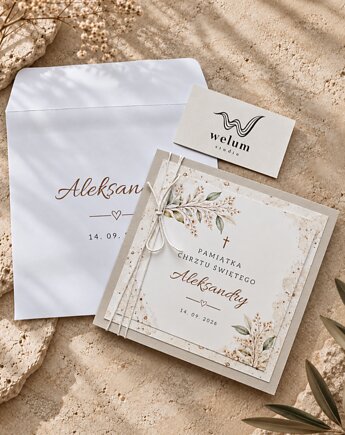 Personalizowana pamiątka kartka Chrztu Świętego