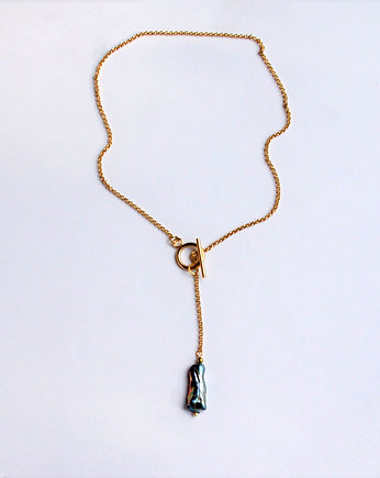 Naszyjnik z perłą - gold - stal szlachetna, kaktusia