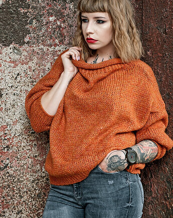 Sweter krótki UNDERWORLD ceglasty