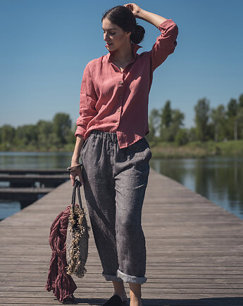 Lniana koszula lilia wodna