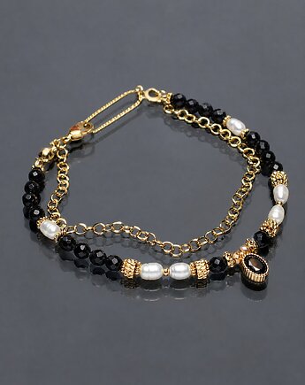 Onyx and pearls /27.11.25/ bransoletka - Szlachetna kolekcja