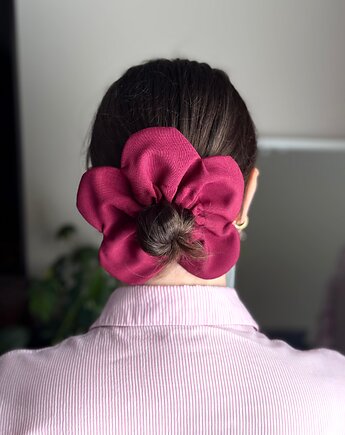 Flower Scrunchie Bordowa