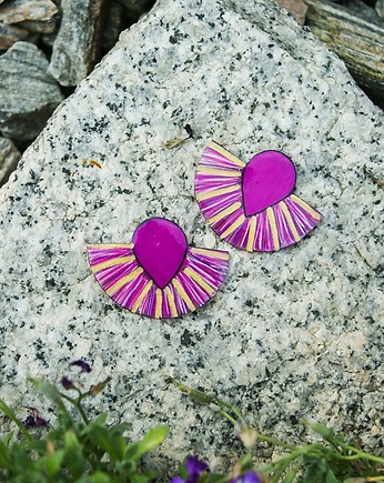 Klipsy geometric amarantowe