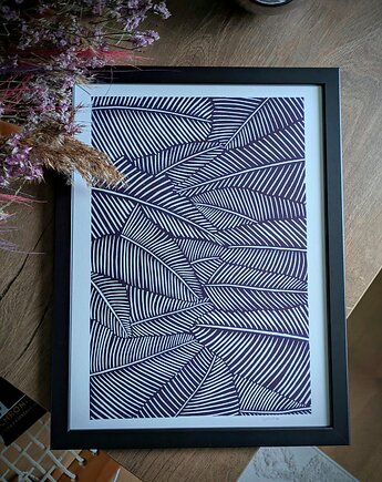 Ręcznie drukowany linoryt "Flora" 30x40cm