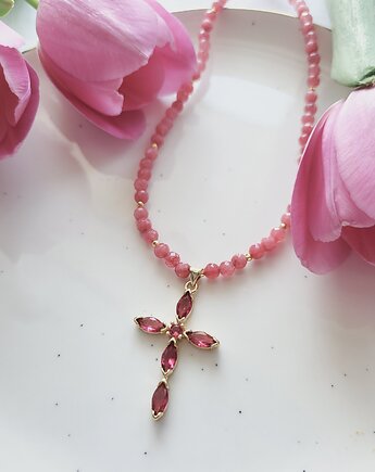 Naszyjnik typu choker z agatów
