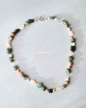 MINGLE Naszyjnik RHEI z kamieni naturalnych Chocker Kolorowy Angelit Onyks