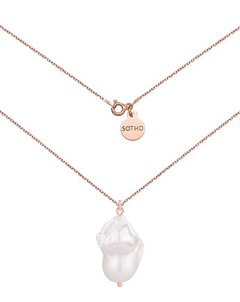 Naszyjnik z różowego złota z barokową perłą, SOTHO