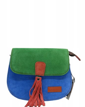 Torebka listonoszka zamszowa damska regulowany pasek kolorowa OLIVKA, Olivka Warsaw