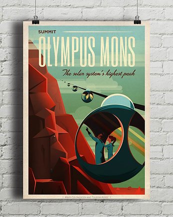 Mars Olympus Mons - vintage plakat