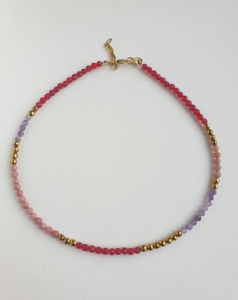 Naszyjnik choker NEO ametyst, jadeit, rodonit,hematyt