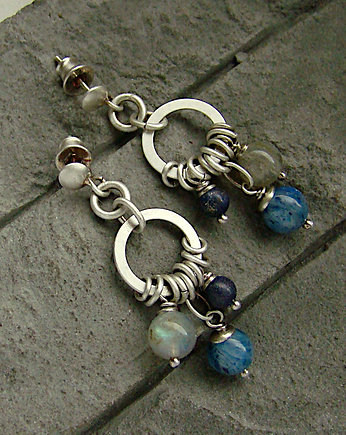 Kolczyki Kyanit, labradoryt, lapis