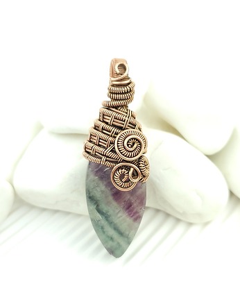 Fluoryt wisiorek wire wrapping
