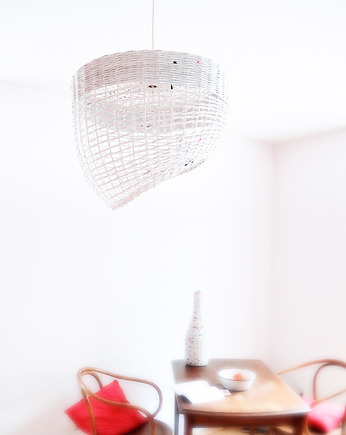 Geometryczna ozdobna biała lampa wisząca Oslo
