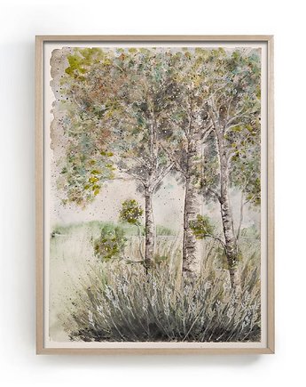Oryginalna akwarela. Brzozy 30x40cm