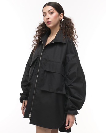 Kurtka koszulowa czarna oversize