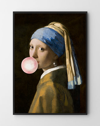 Plakat Portret z gumą balonową (z balonem)