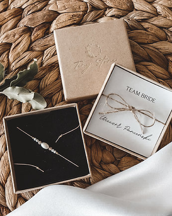 Bransoletka Pure na jedwabnej nici team bride, druhna, świadkowa, Tiny Stone