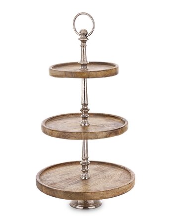 Patera drewniana 3 poziomy 54x30x30 cm CAKE - I