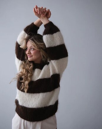 Sweter Duo z alpaki suri z merynosem, handmade
