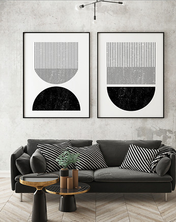 Zestaw plakatów geometrycznych - black lines