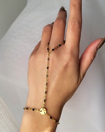 Bransoletka z pierścionkiem z czarnymi oczkami Classic Come, AFRODITTE COLLECTION