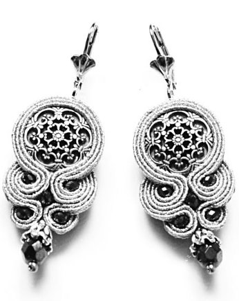 Sutaszowe kolczyki SILVER