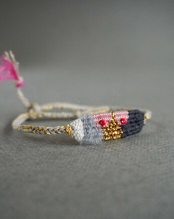 Bransoletka ręcznie ręcznie robiona, "Cycki", Słońcem Tkane