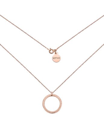 Naszyjnik z chropowatym kołem z różowego złota, SOTHO