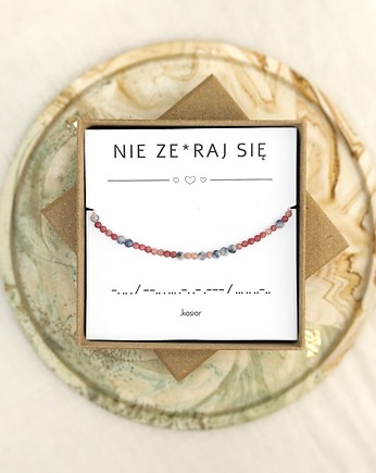 Bransoletka prezent - NIE ZESRAJ SIĘ - Rodonit, Sodalit - spokój - miłość