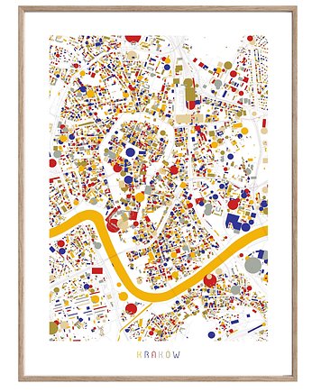 KRAKÓW centrum plakat mapa